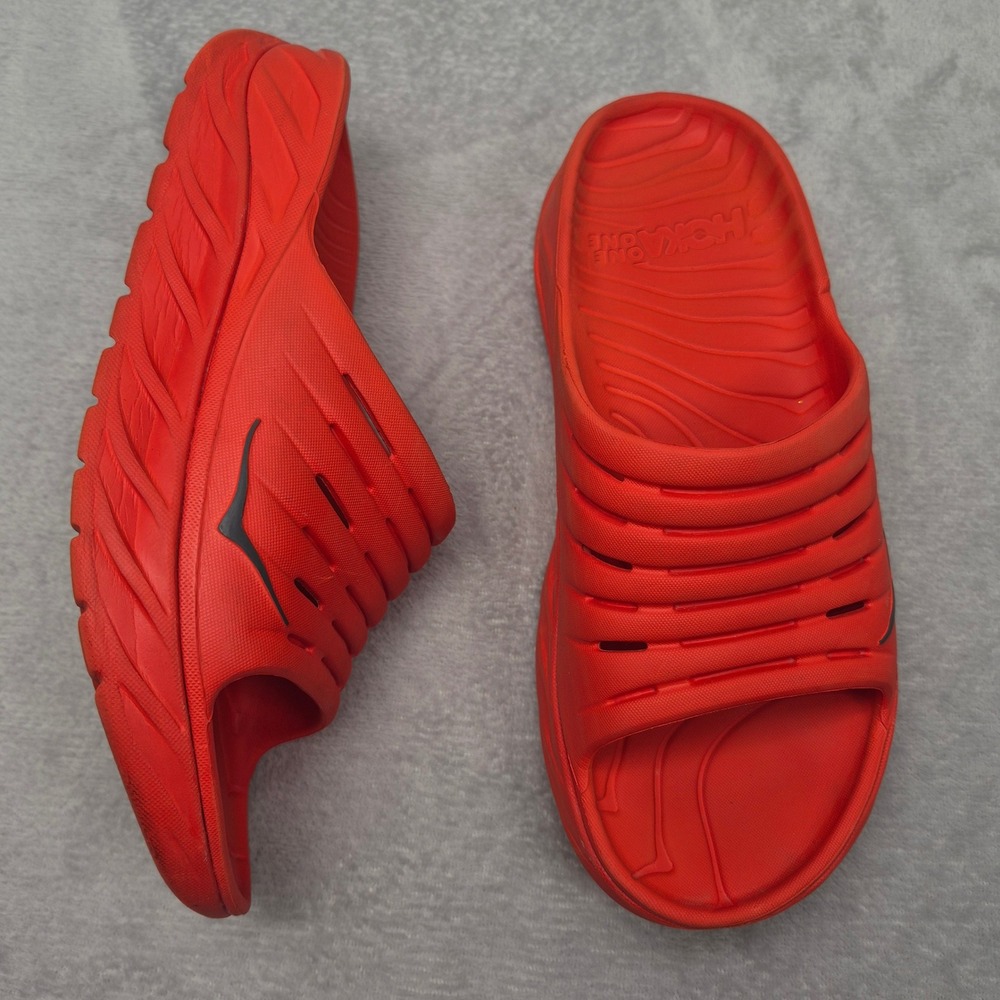 Hoka One One Ora Recovery Slide Men 9 Women 11 Orange Slides Sandals Flip Flops